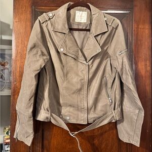 Altar'd State Taupe Leather Jacket